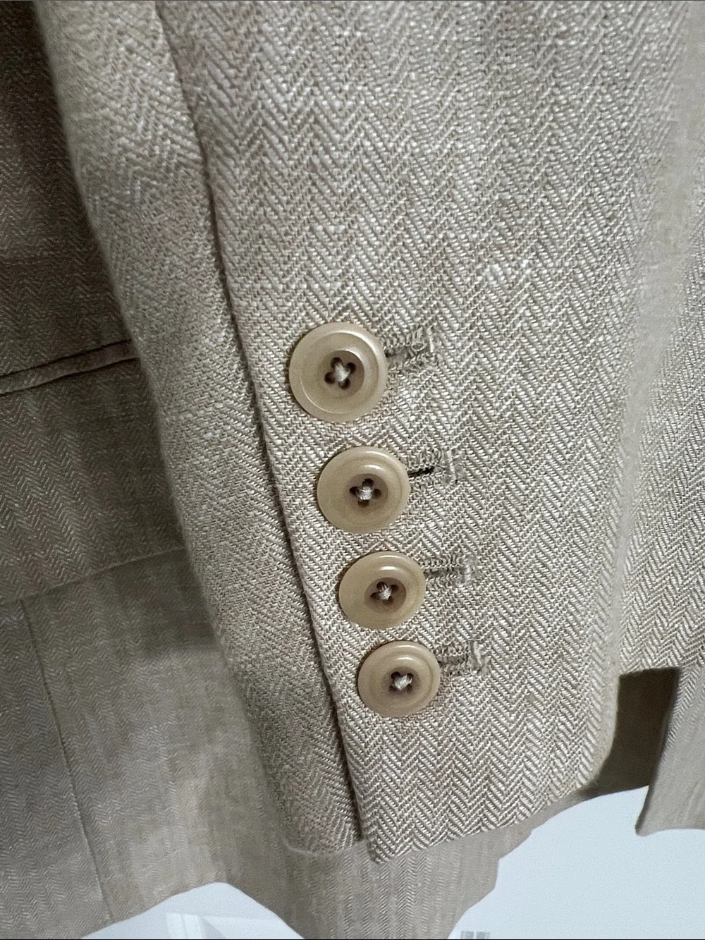 Classic Beige Linen Blazer Martin Gordon  - Linen  Three-Button Sport 100%
